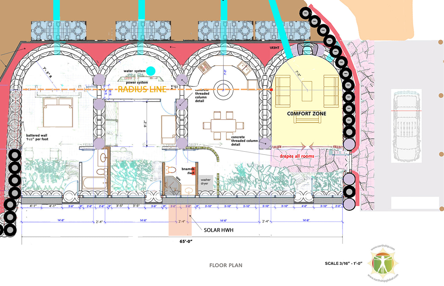 Unity Earthship Construction Drawings