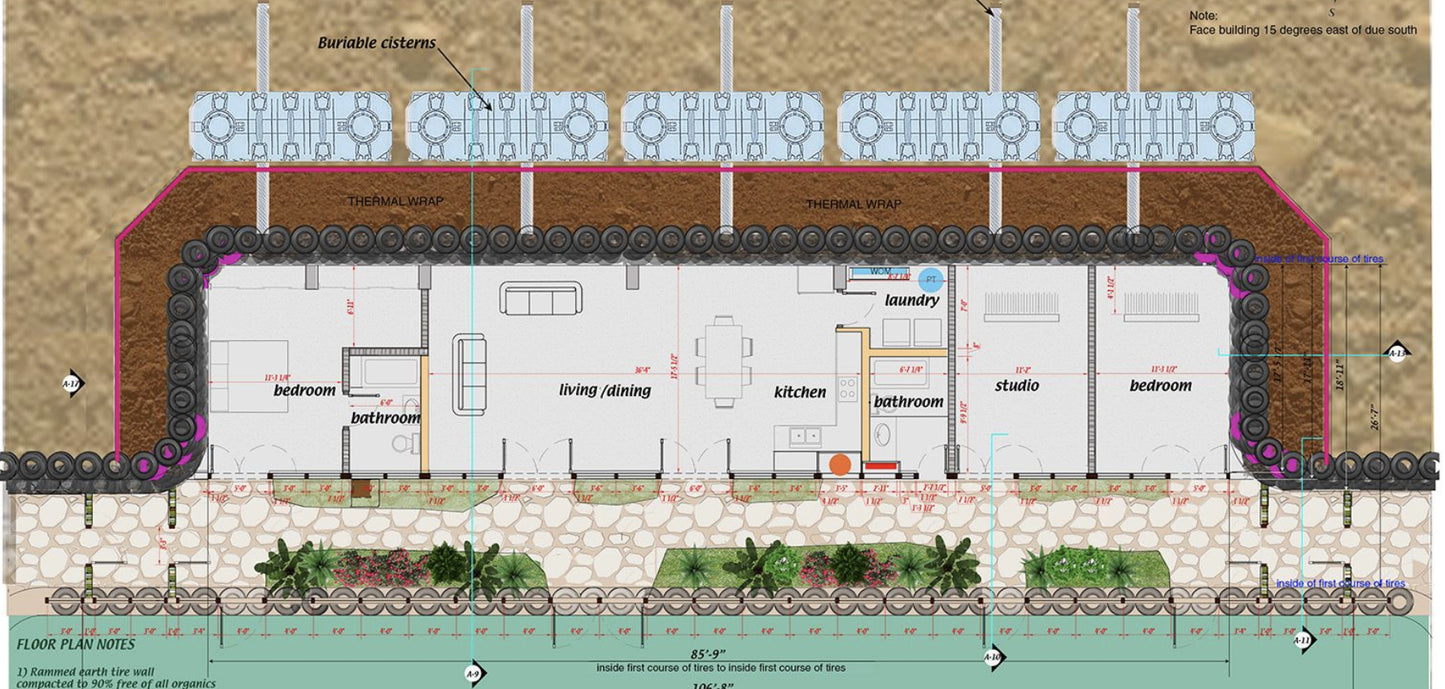 Global Model Earthship Construction Drawings