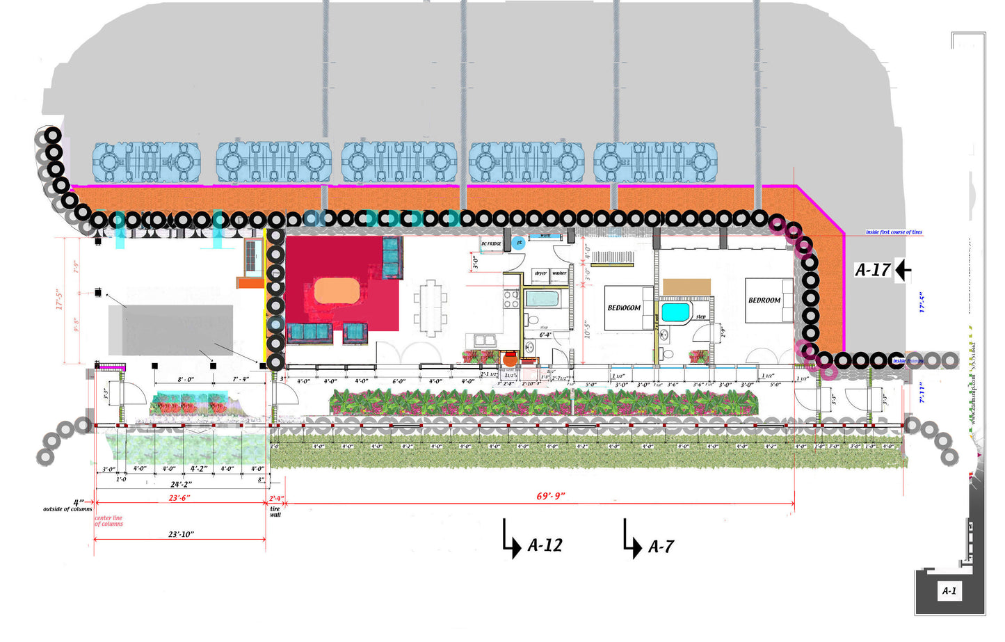 Global Model Earthship Construction Drawings