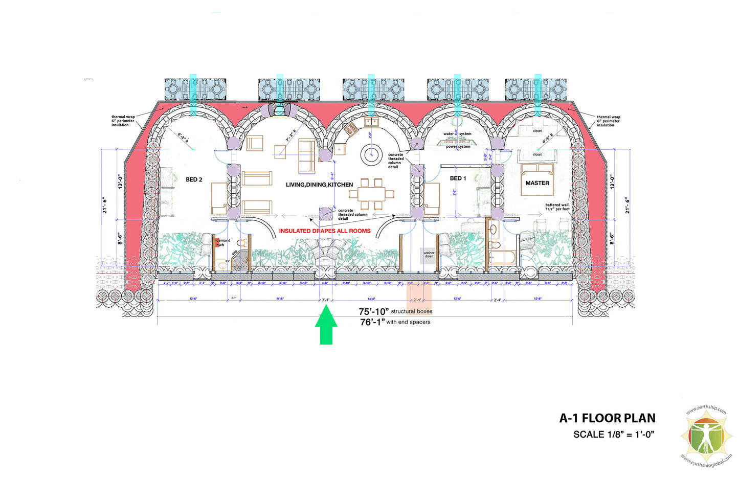 Unity Earthship Construction Drawings