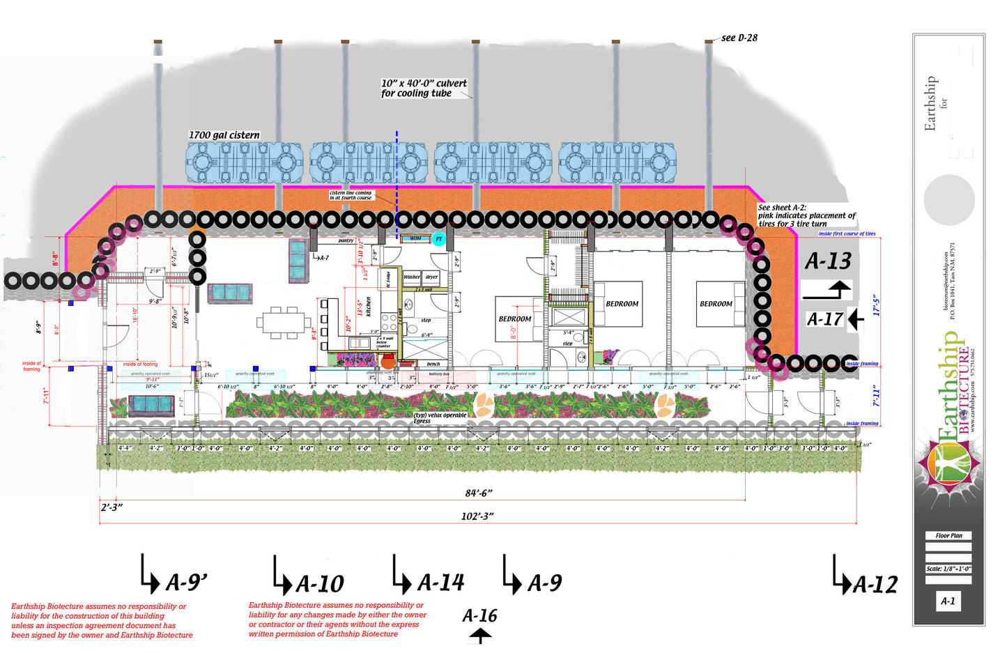 Global Model Earthship Construction Drawings