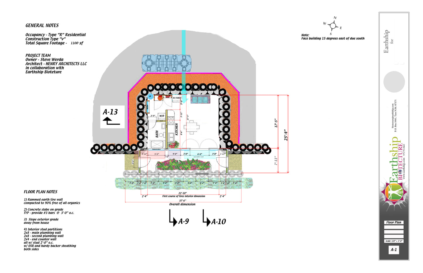 Global Model Earthship Construction Drawings