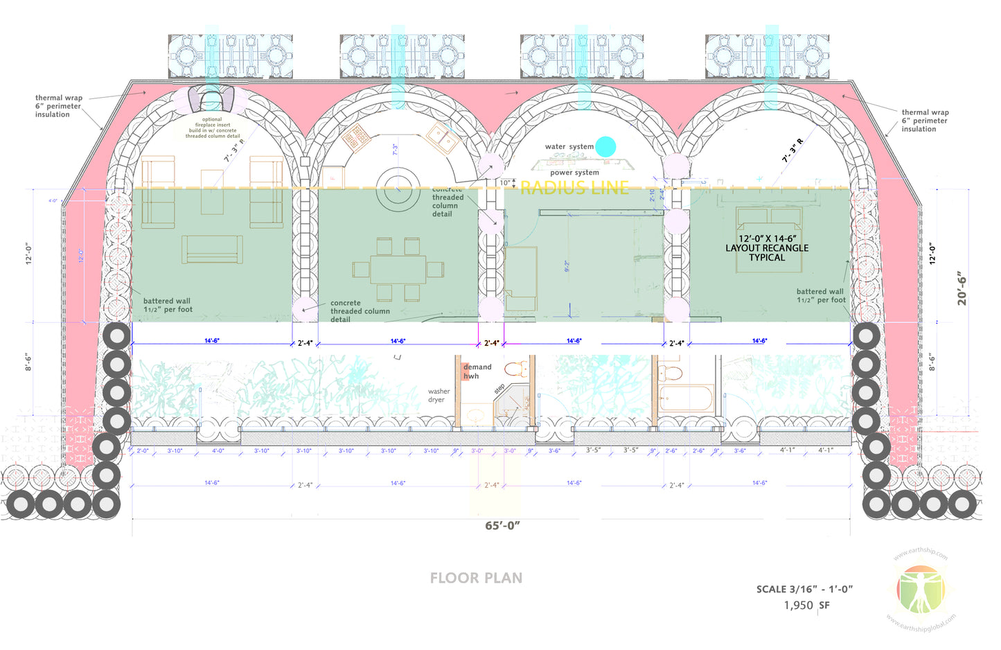 Unity Earthship Construction Drawings