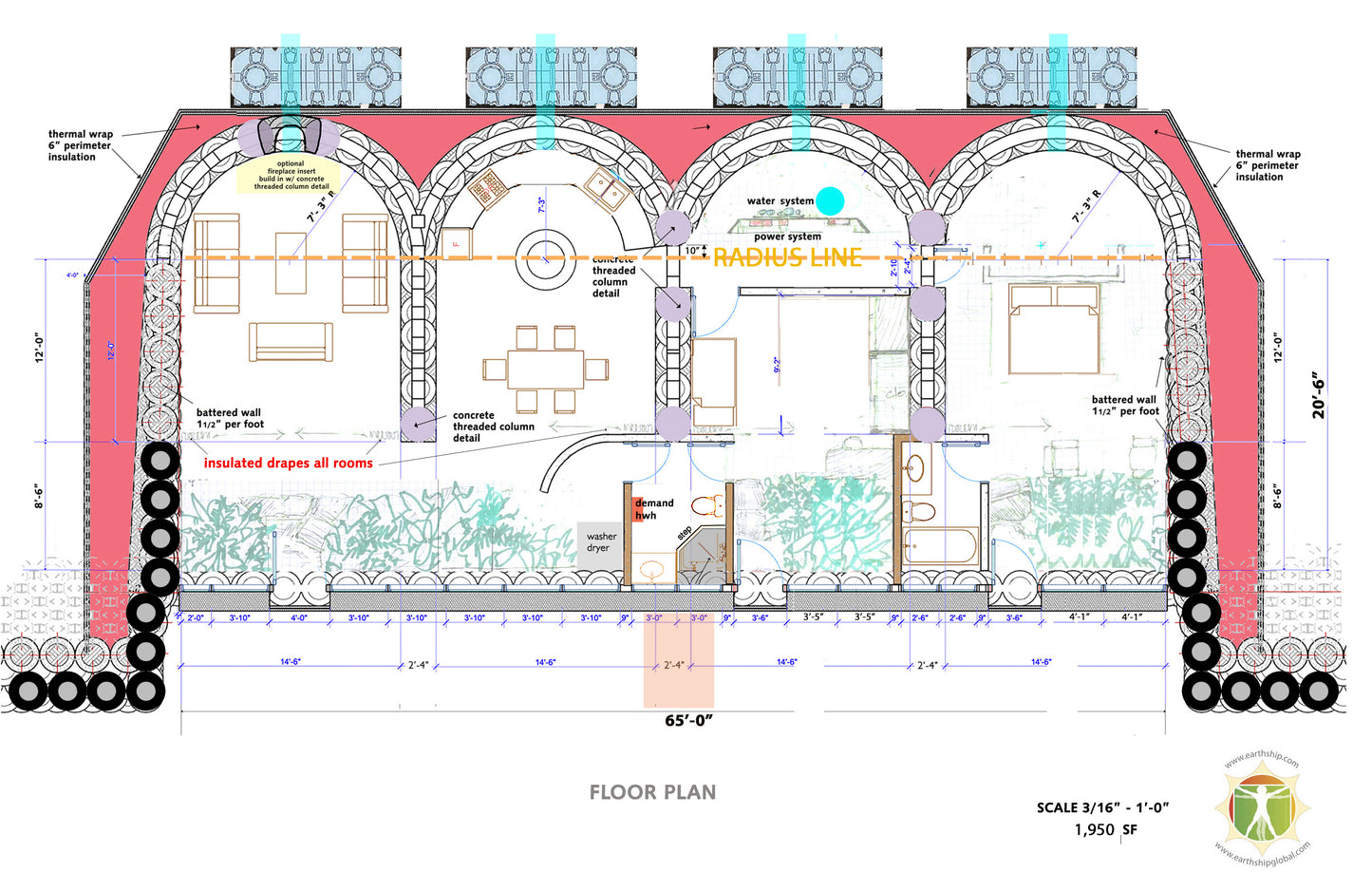 Unity Earthship Construction Drawings