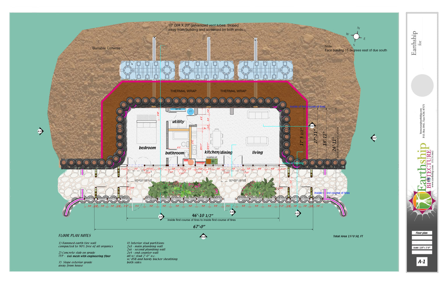 Global Model Earthship Construction Drawings