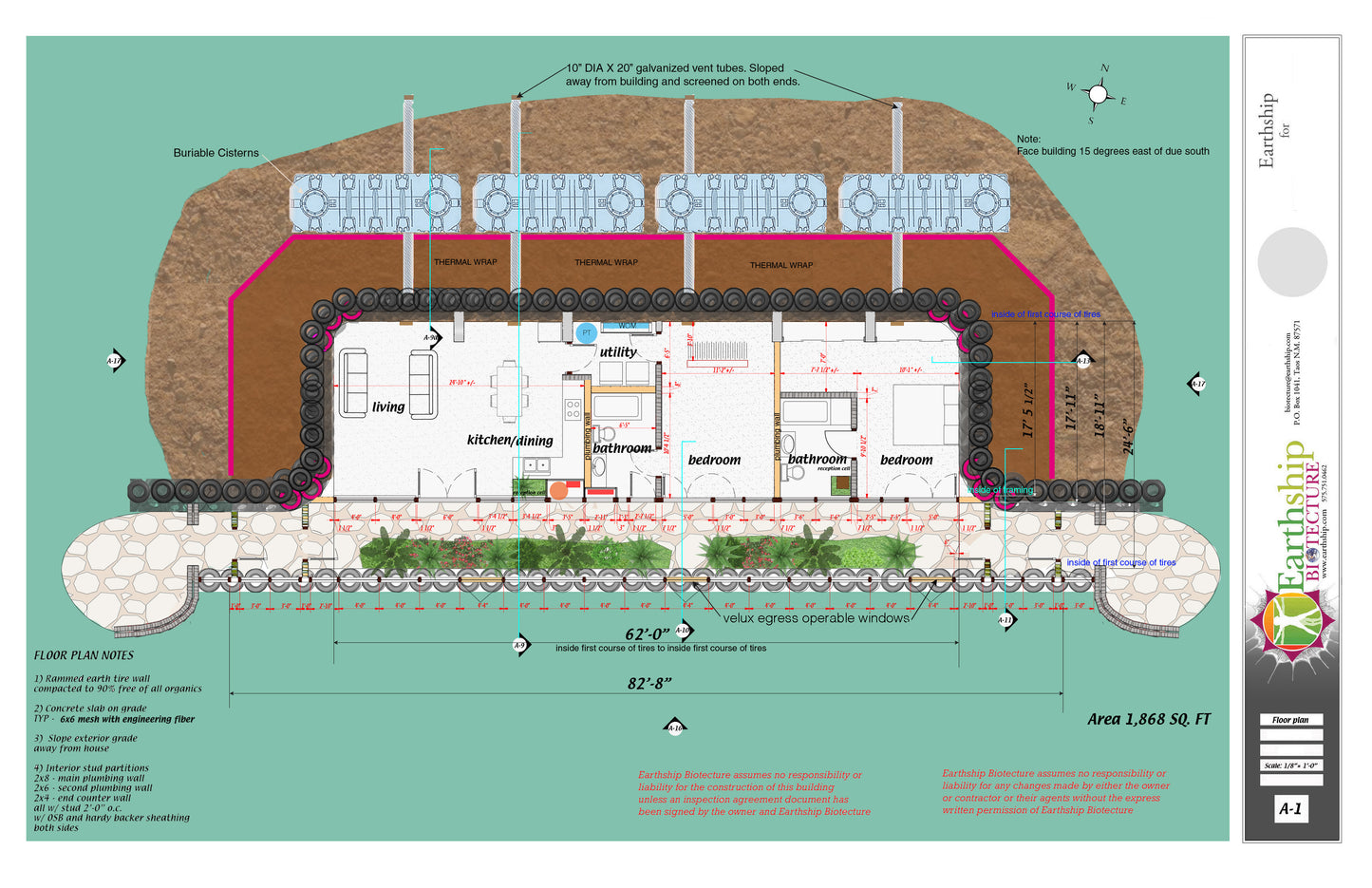 Global Model Earthship Construction Drawings