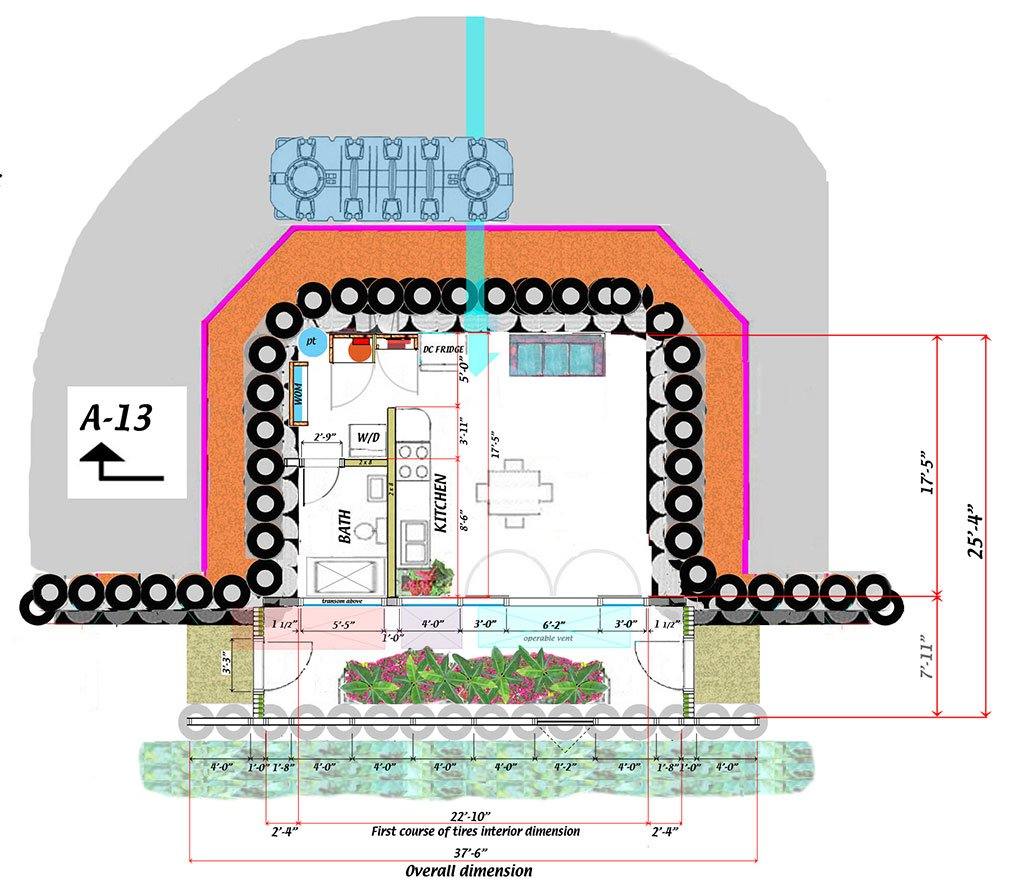 Global Model Earthship Construction Drawings