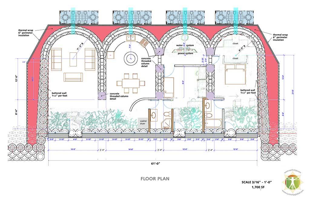 Unity Earthship Construction Drawings - Earthship Biotecture
