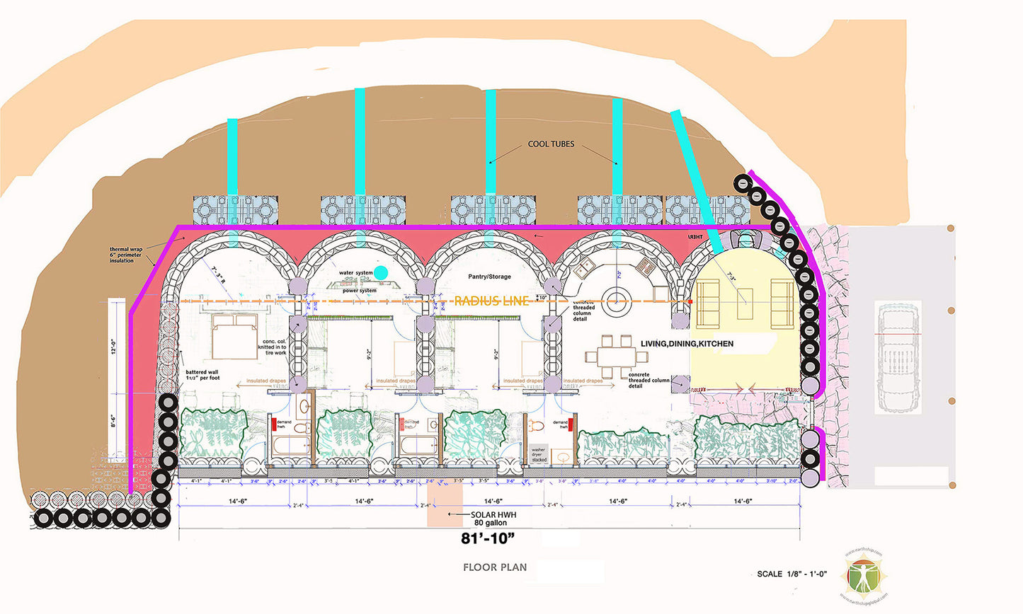 Unity Earthship Construction Drawings